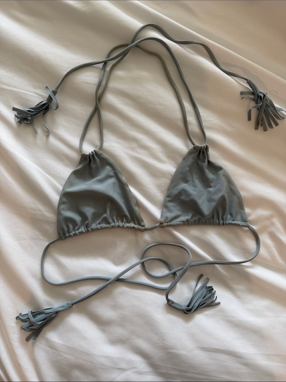 Acacia Triangle Bikini Top icy blue color